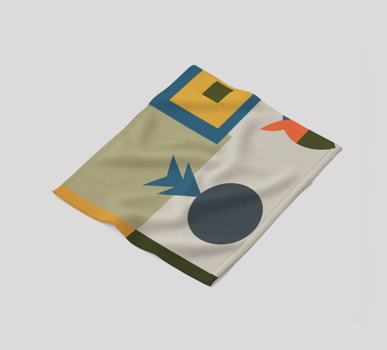 Geometric shapes in muted colors coperta in pile da ramosashop