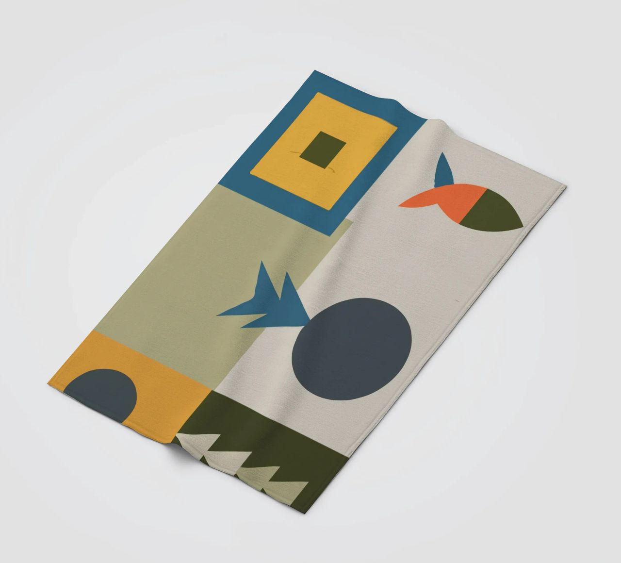 Geometric shapes in muted colors coperta in pile da ramosashop