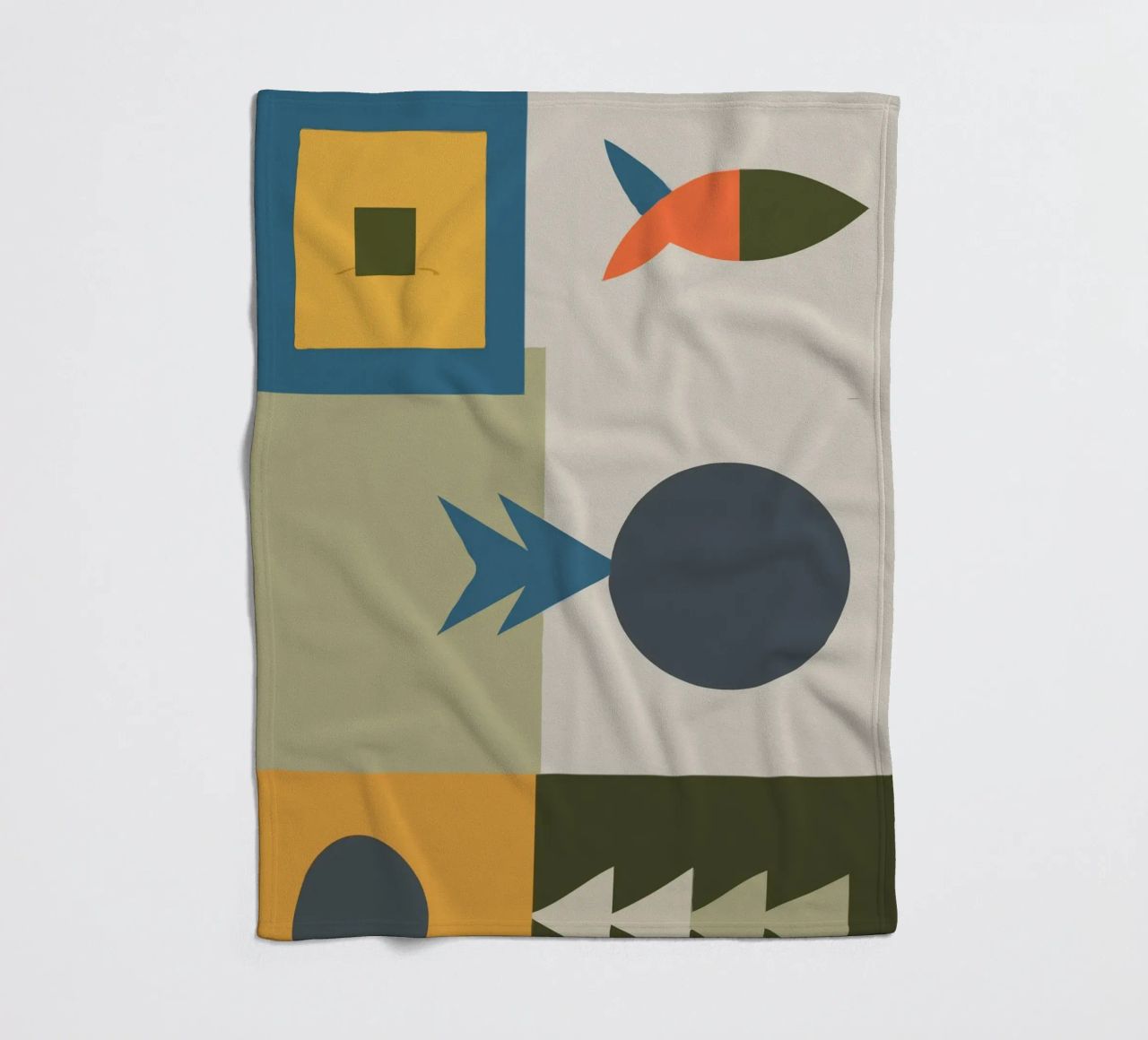 Geometric shapes in muted colors coperta in pile da ramosashop