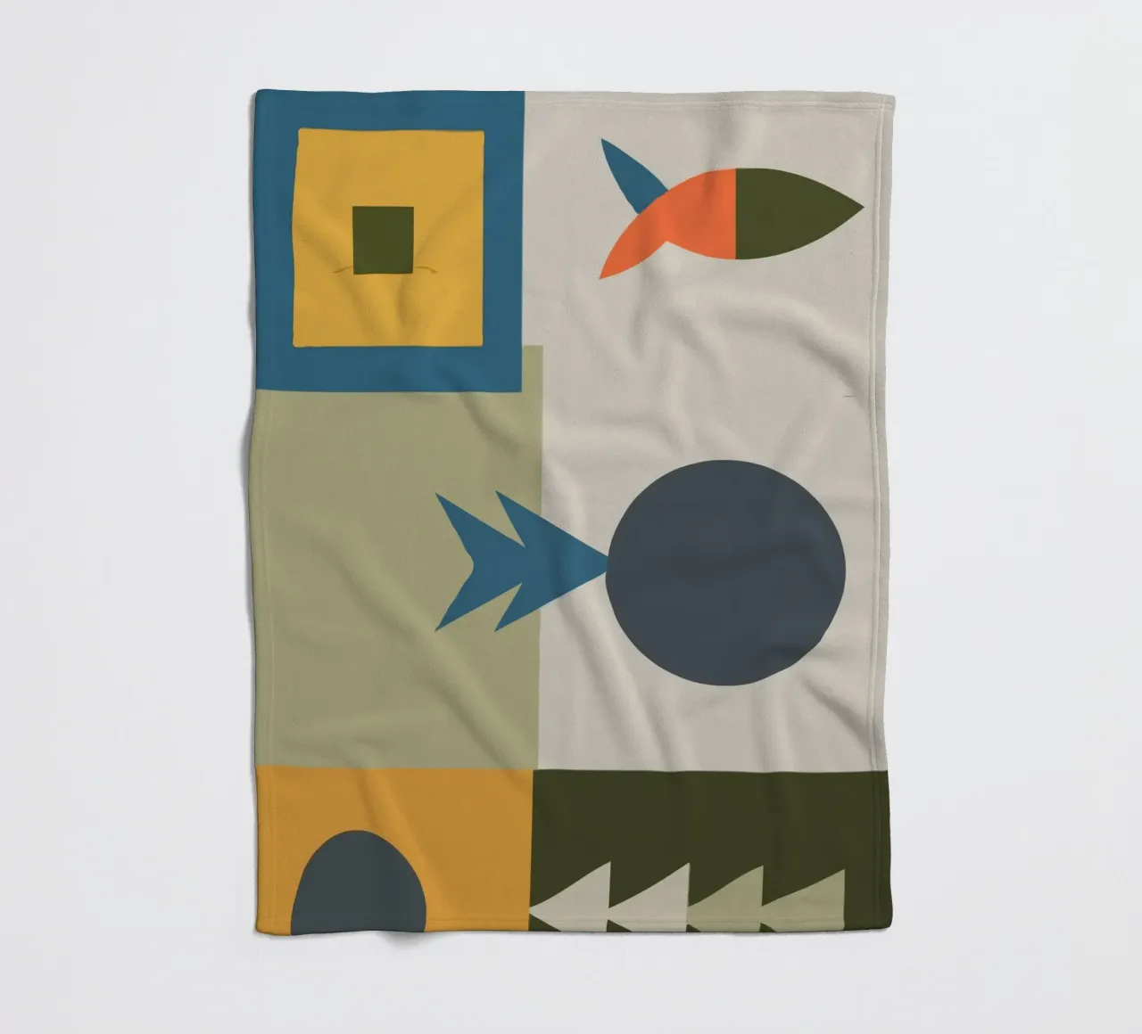 Geometric shapes in muted colors coperta in pile da ramosashop
