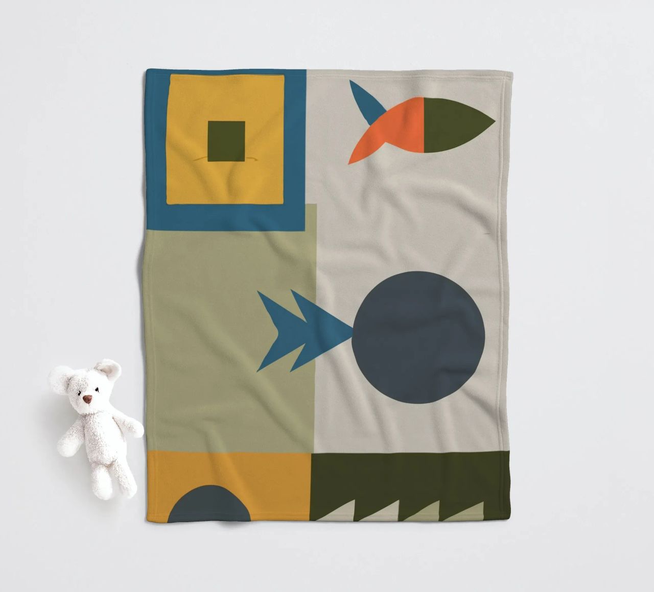 Geometric shapes in muted colors coperta in pile da ramosashop