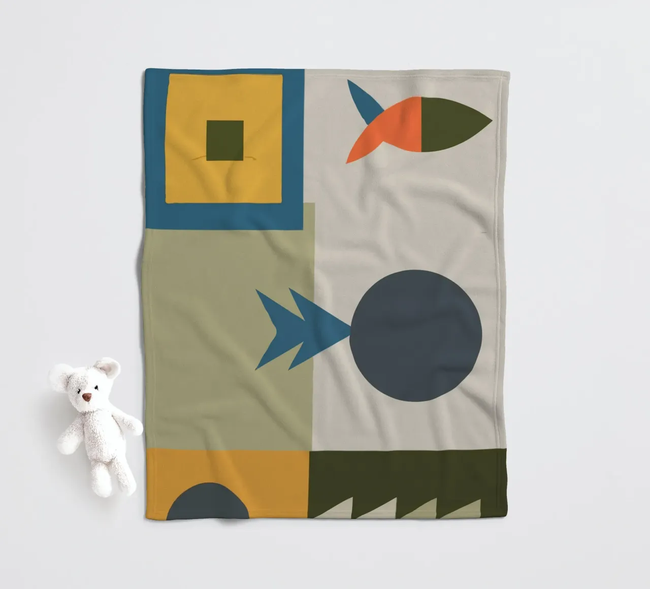 Geometric shapes in muted colors coperta in pile da ramosashop