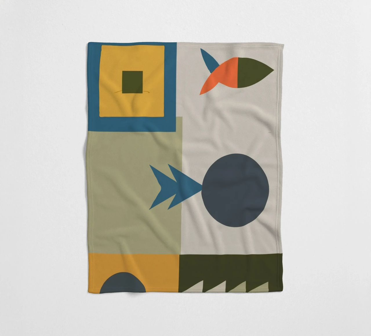 Geometric shapes in muted colors coperta in pile da ramosashop
