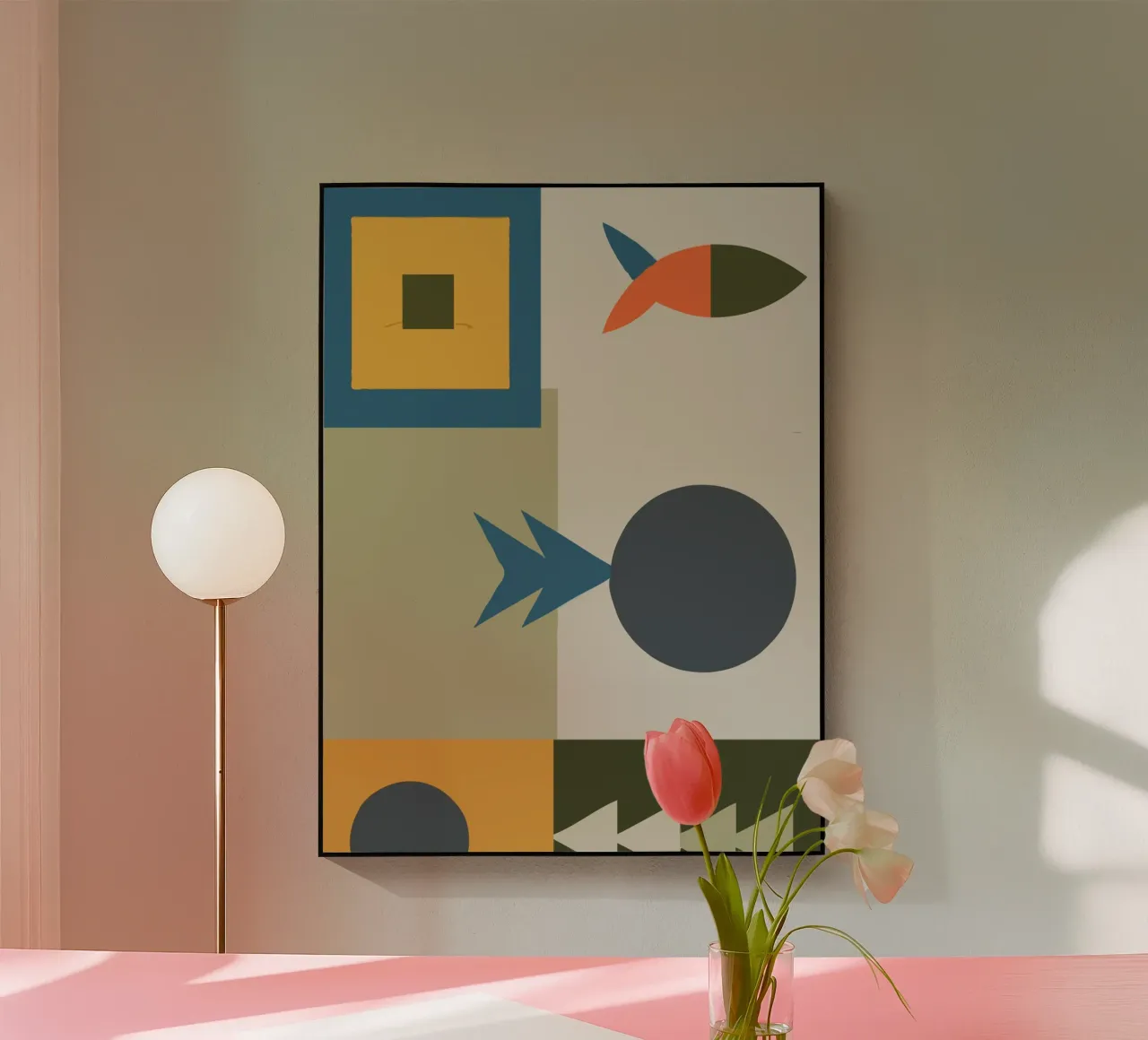 Geometric shapes in muted colors plexiglass da ramosashop
