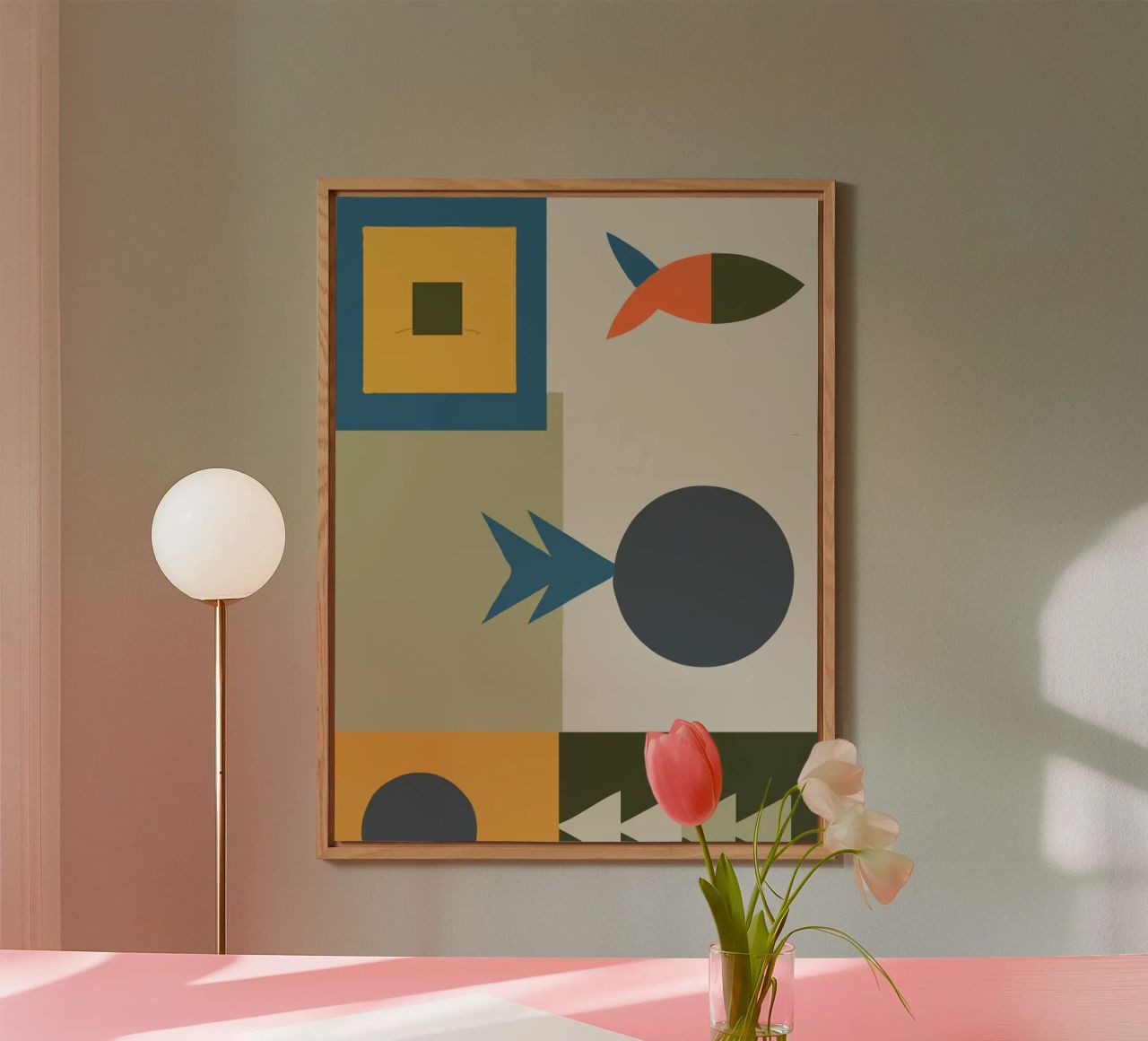Geometric shapes in muted colors alluminio dibond da ramosashop