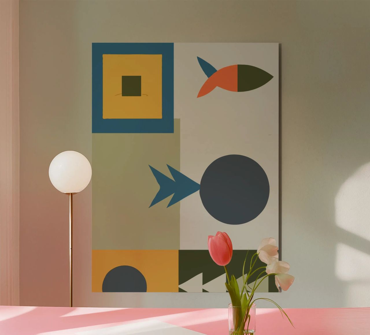Geometric shapes in muted colors alluminio dibond da ramosashop