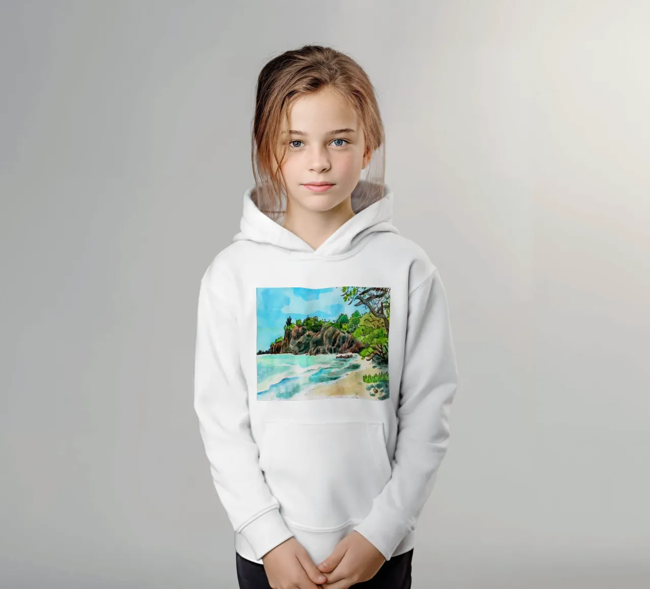 Cliff in Martinique kids hoodie by C.WILL