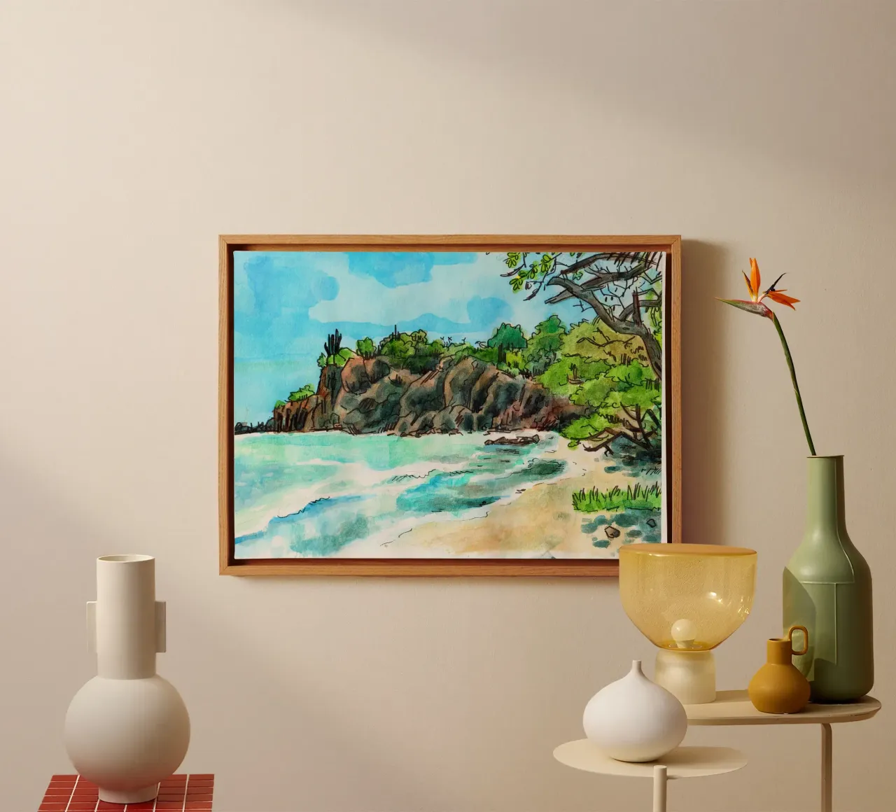 Cliff in Martinique canvas by C.WILL