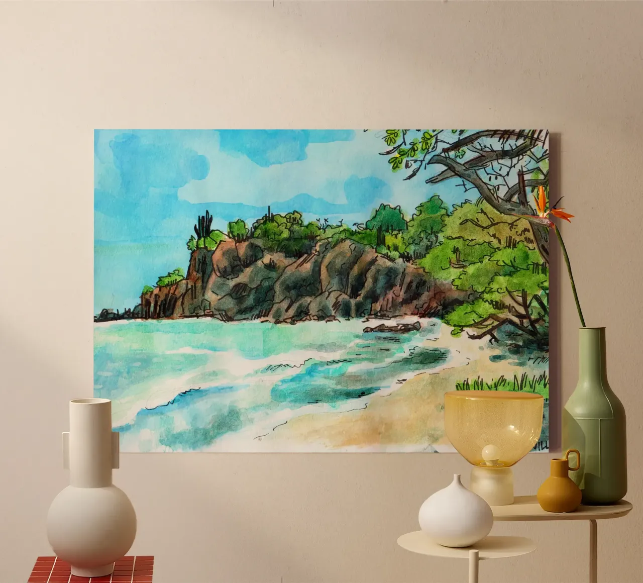 Cliff in Martinique canvas by C.WILL