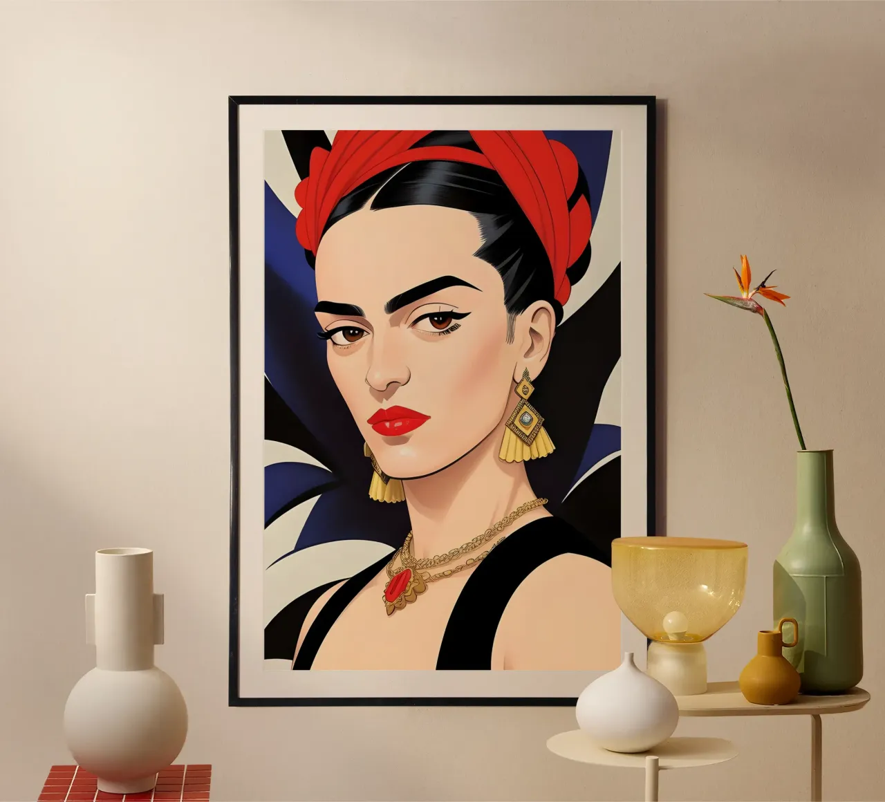 Frida Kahlo Eclettico poster con telaio in legno da ART DECO