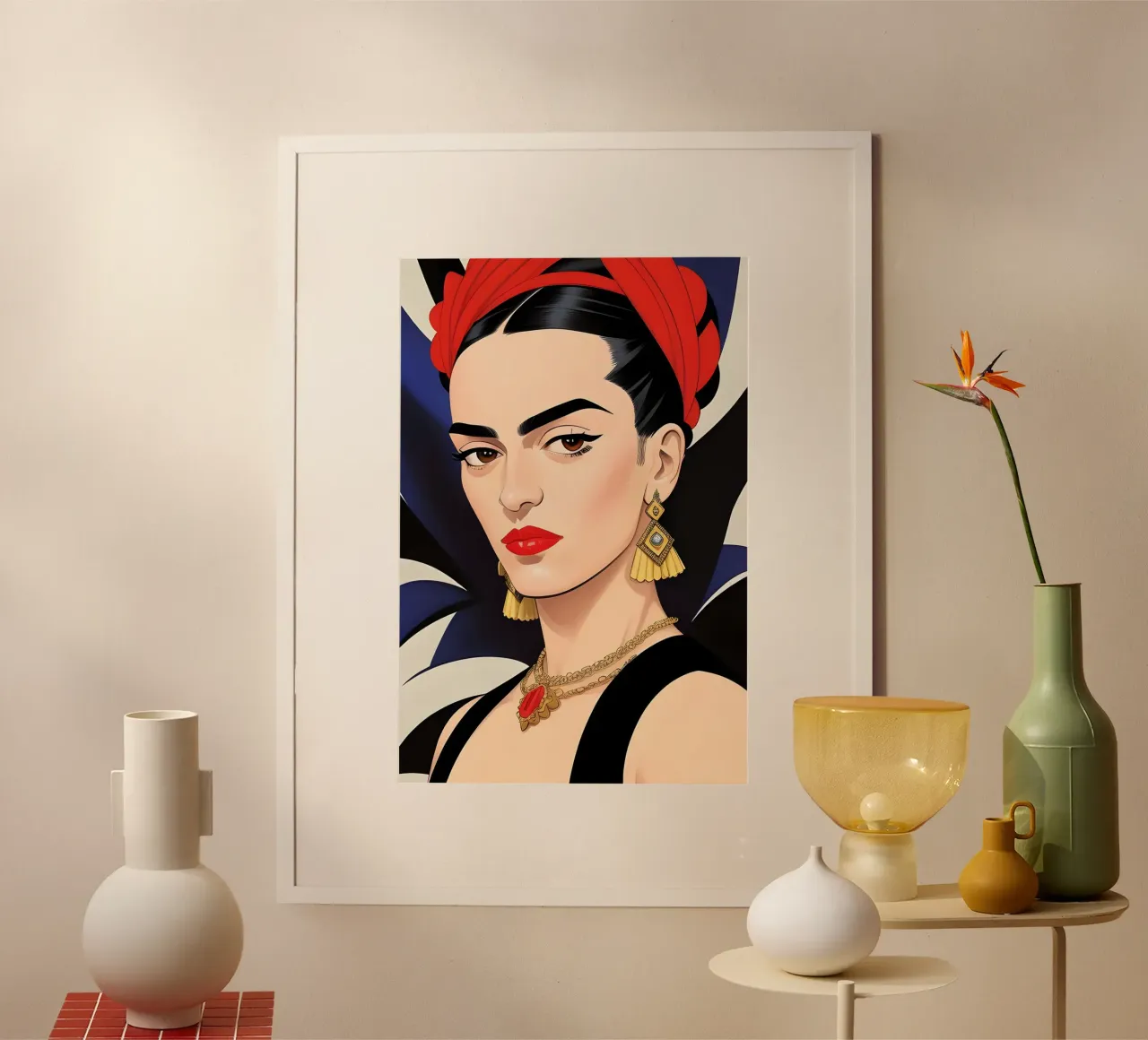 Frida Kahlo Eclettico poster con telaio in legno da ART DECO