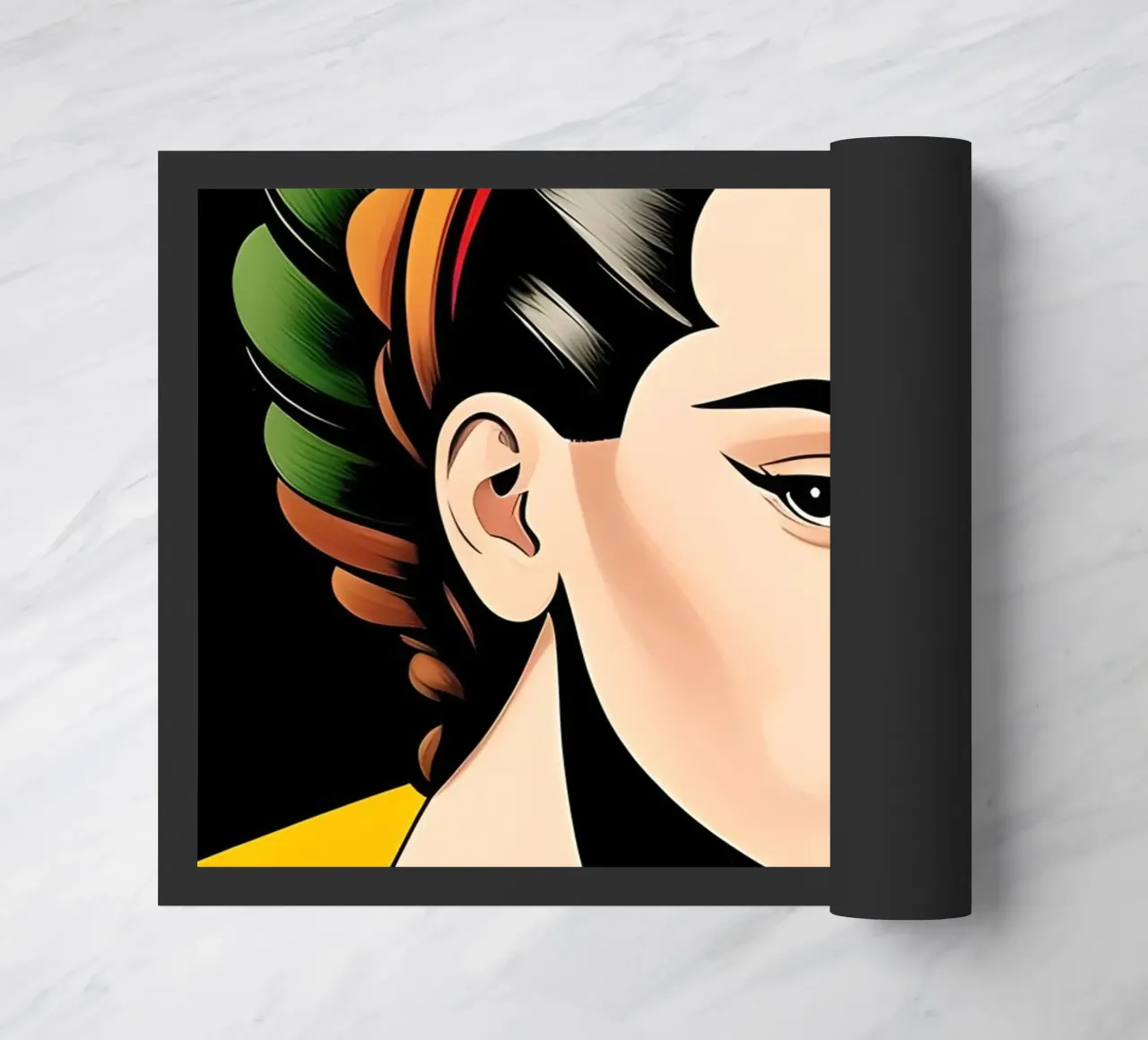 Frida Kahlo: geometrie colorate e retrò zerbino da ART DECO