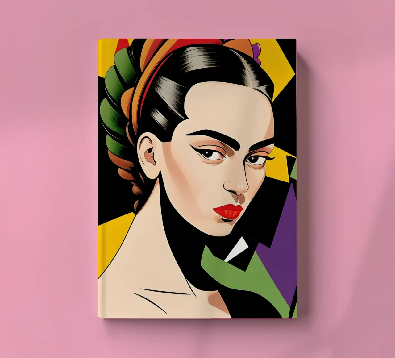 Frida Kahlo Colourful Retro Geometrics notebook by ART DECO