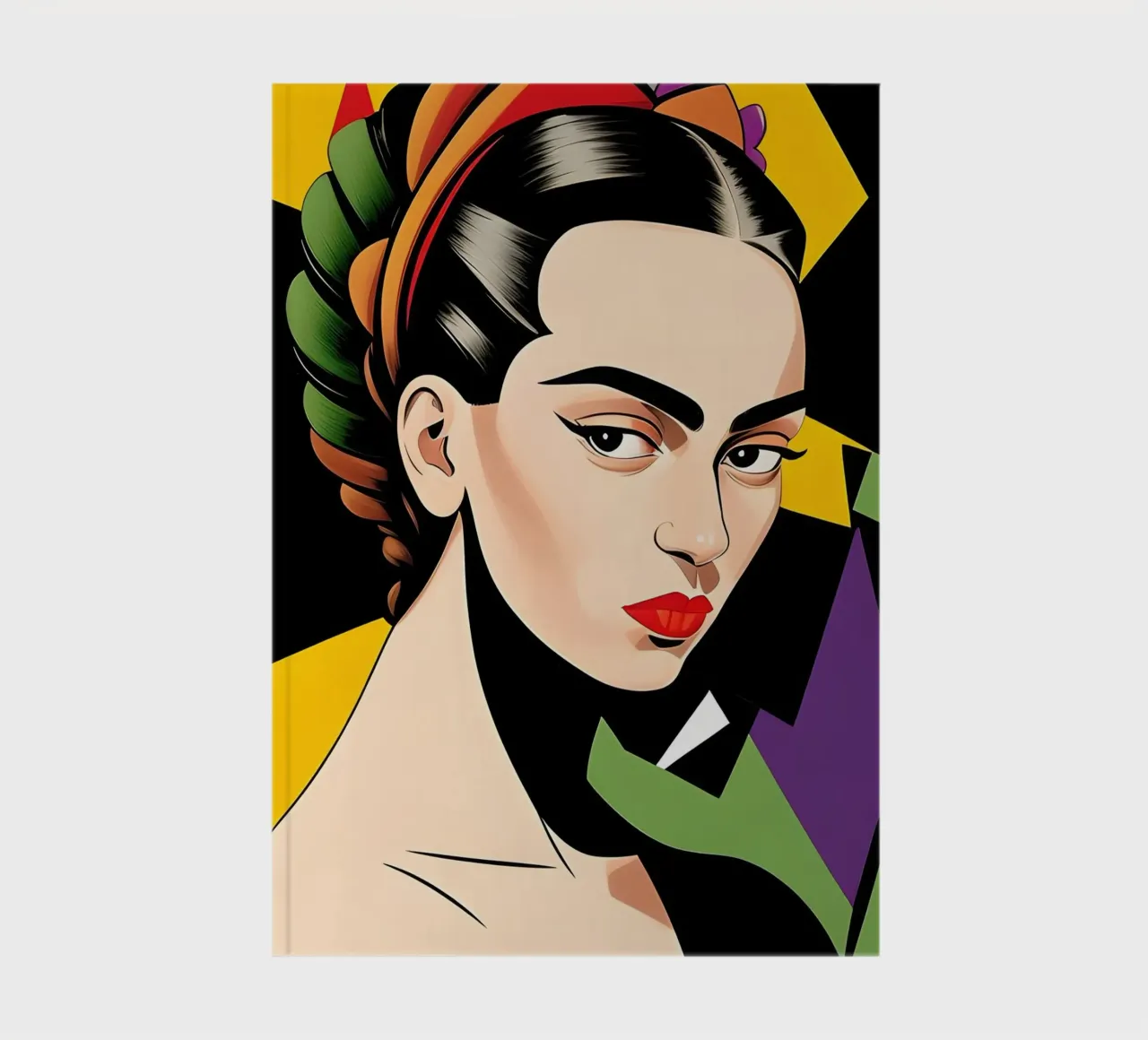 Frida Kahlo Colourful Retro Geometrics notebook by ART DECO