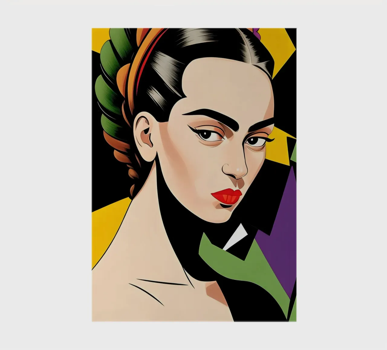 Frida Kahlo Colourful Retro Geometrics notebook by ART DECO