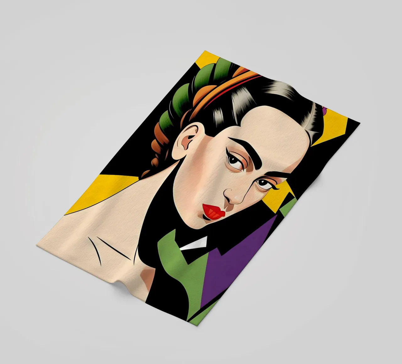 Frida Kahlo: geometrie colorate e retrò telo mare da ART DECO
