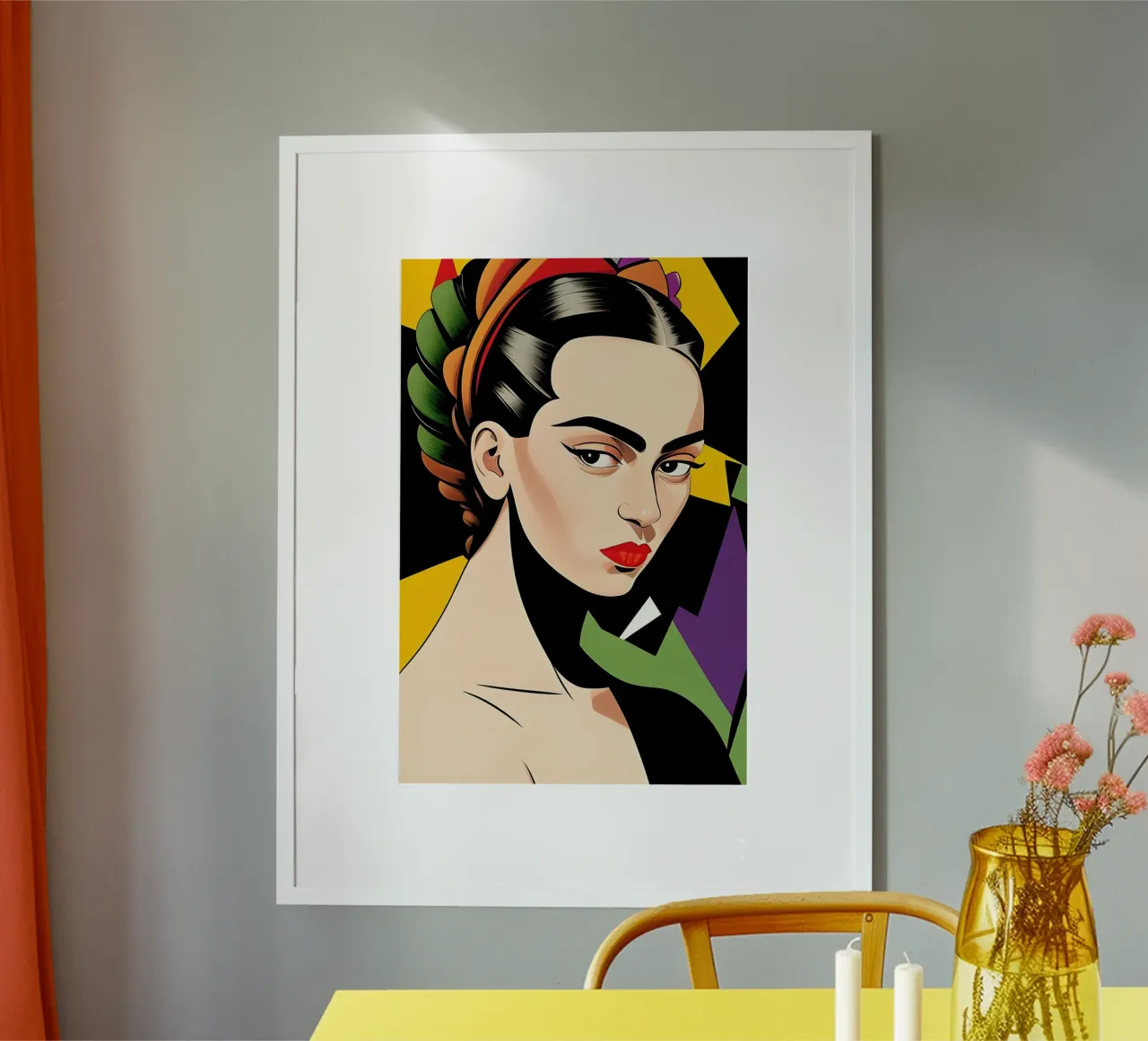 Frida Kahlo: geometrie colorate e retrò carta hahnemühle da ART DECO