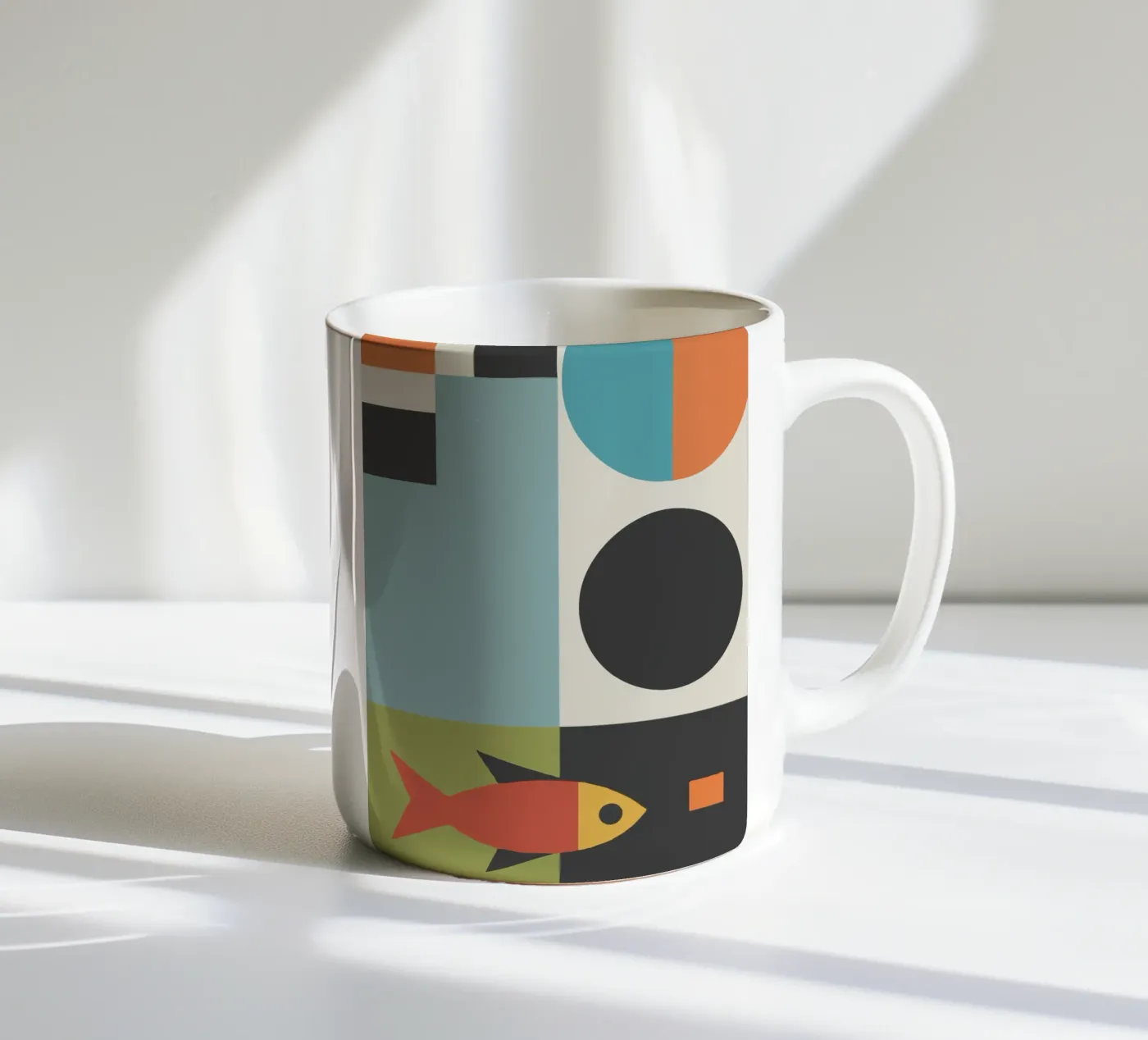 geometric composition ceramic mug by ramosashop