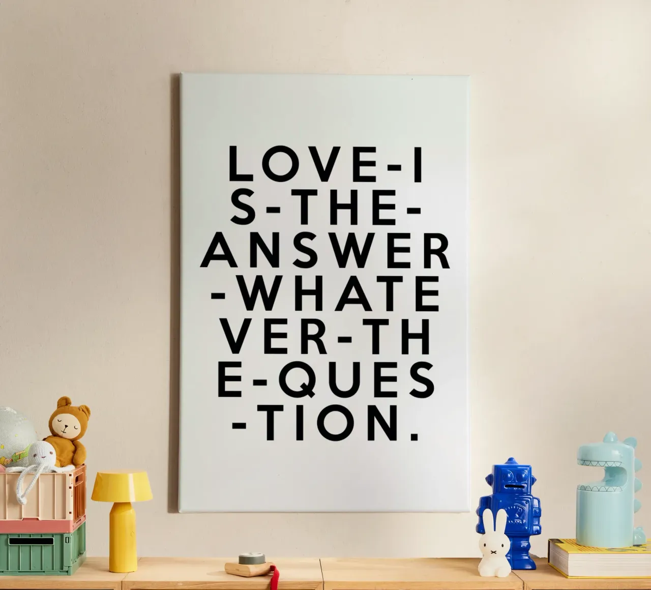 Love Is The Answer canvas by Honeymoon Hotel