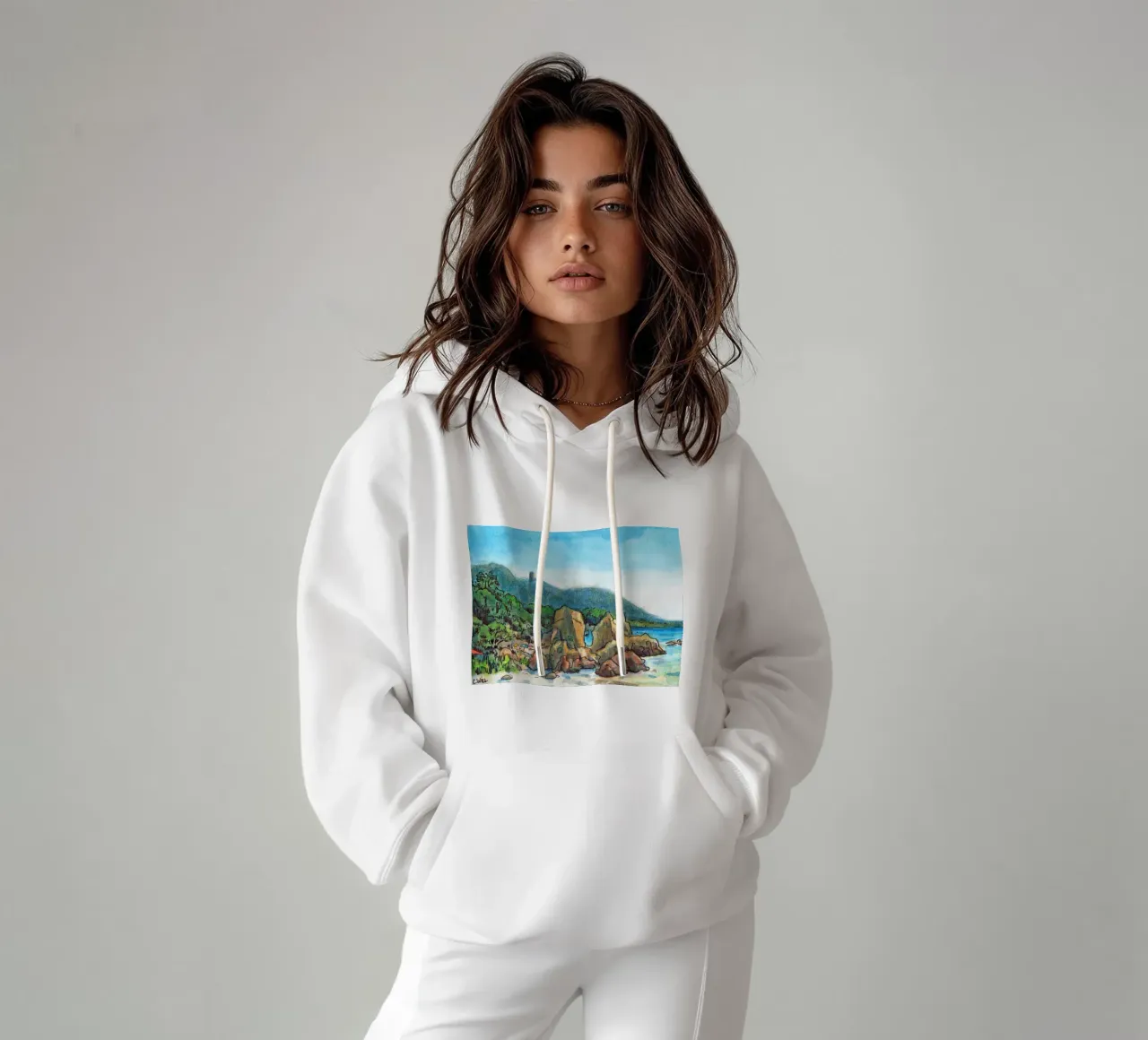 Rocce in Corsica felpa con cappuccio da C.WILL