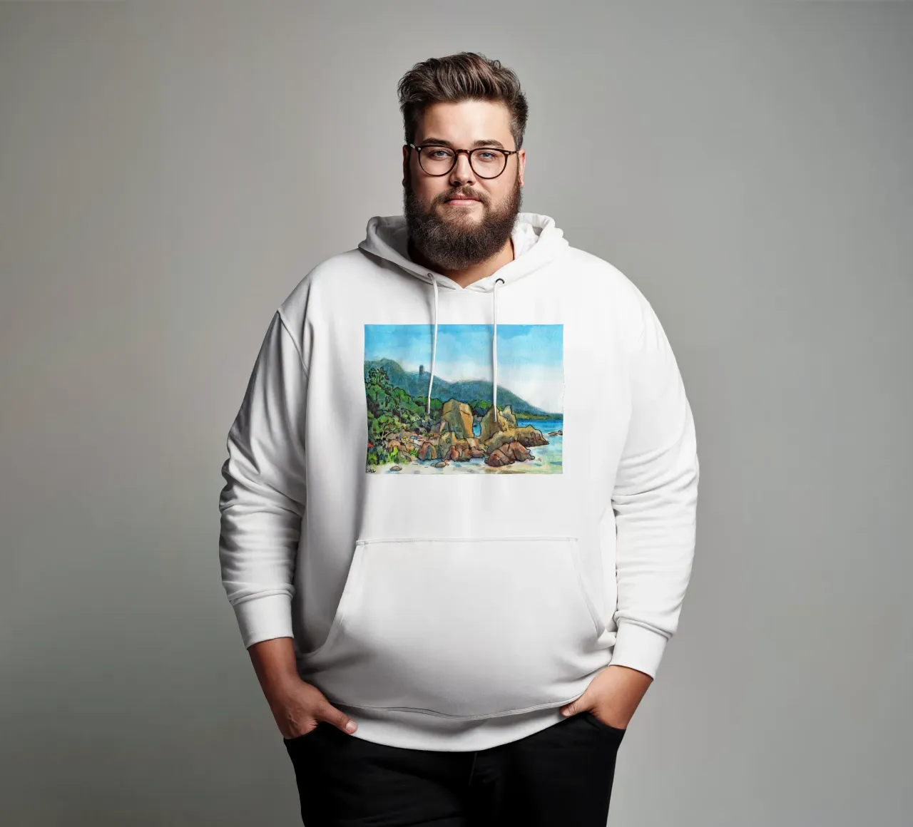 Rocce in Corsica felpa con cappuccio da C.WILL