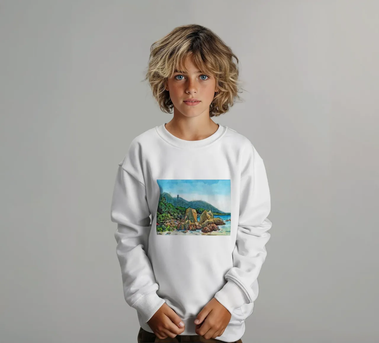 Rocce in Corsica felpa bambino da C.WILL