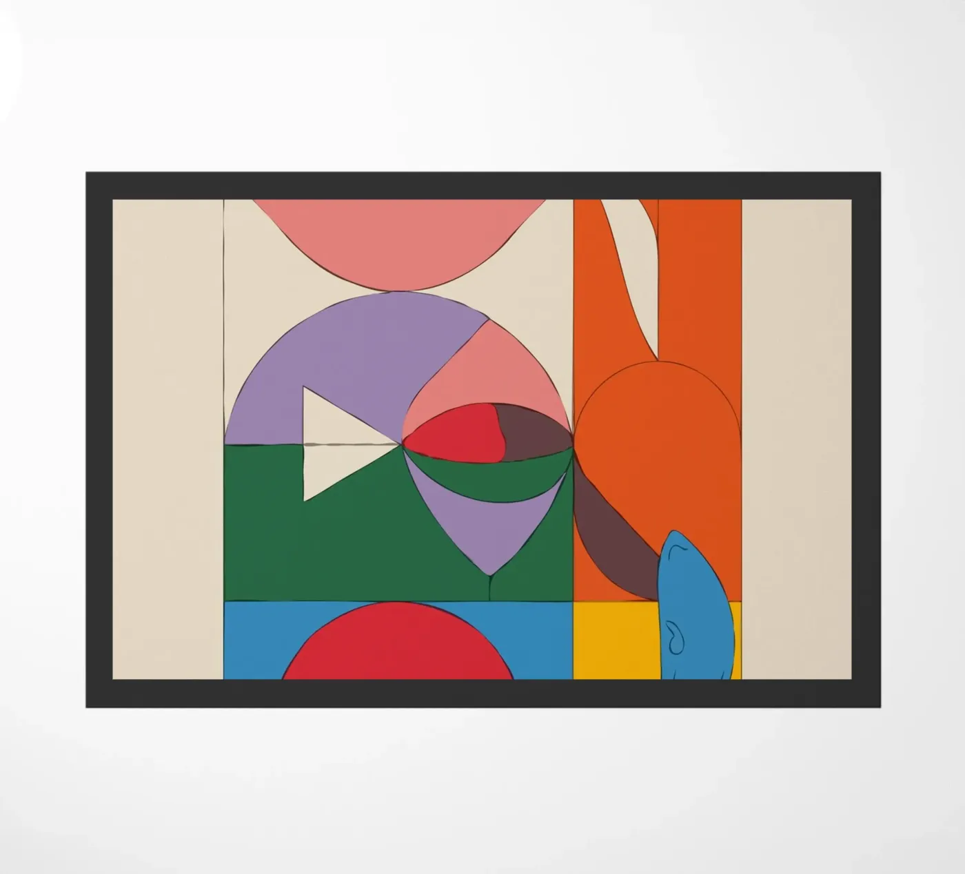 composition featuring bold geometric doormat by ramosashop