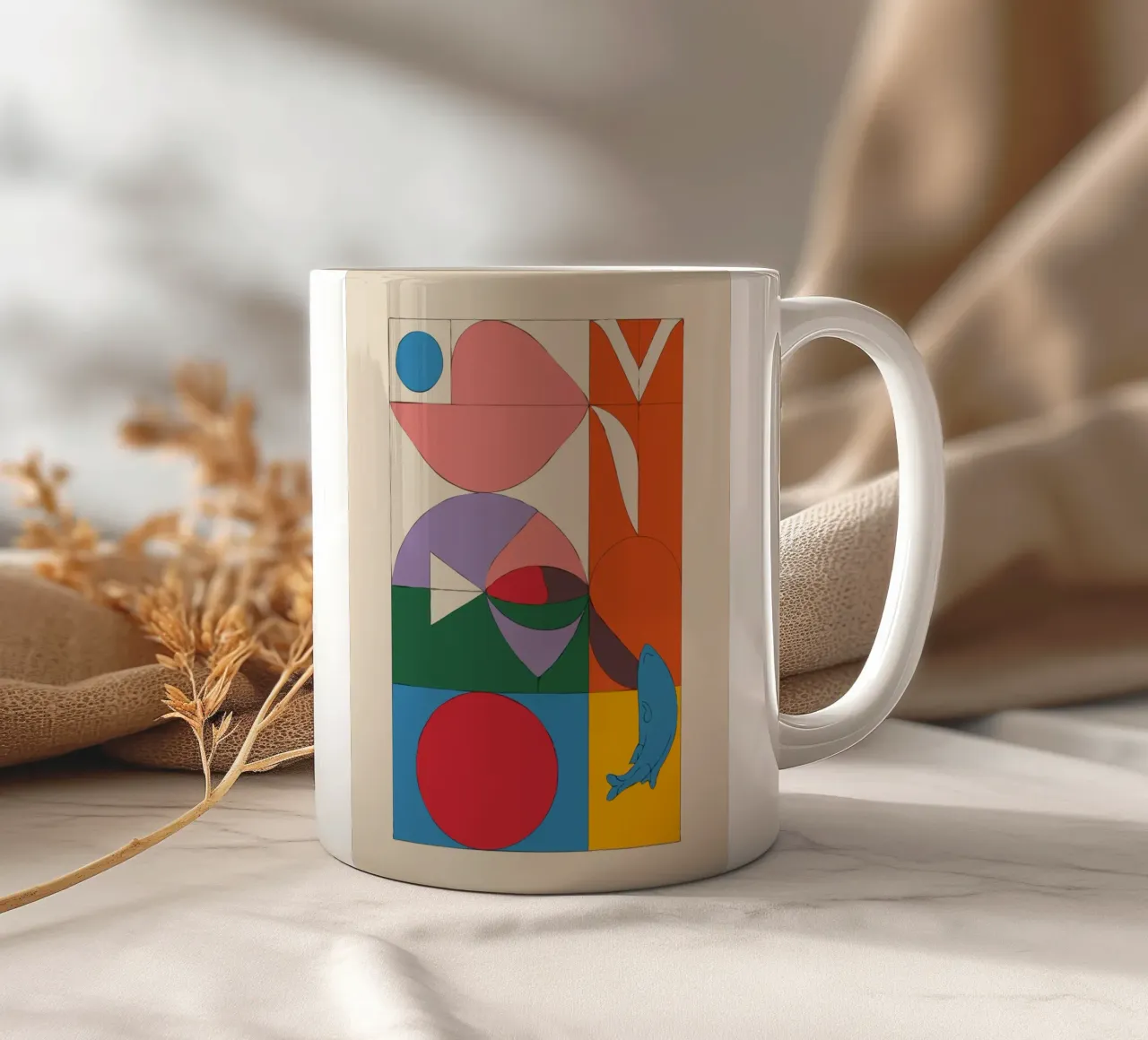 composition featuring bold geometric tazza in ceramica da ramosashop