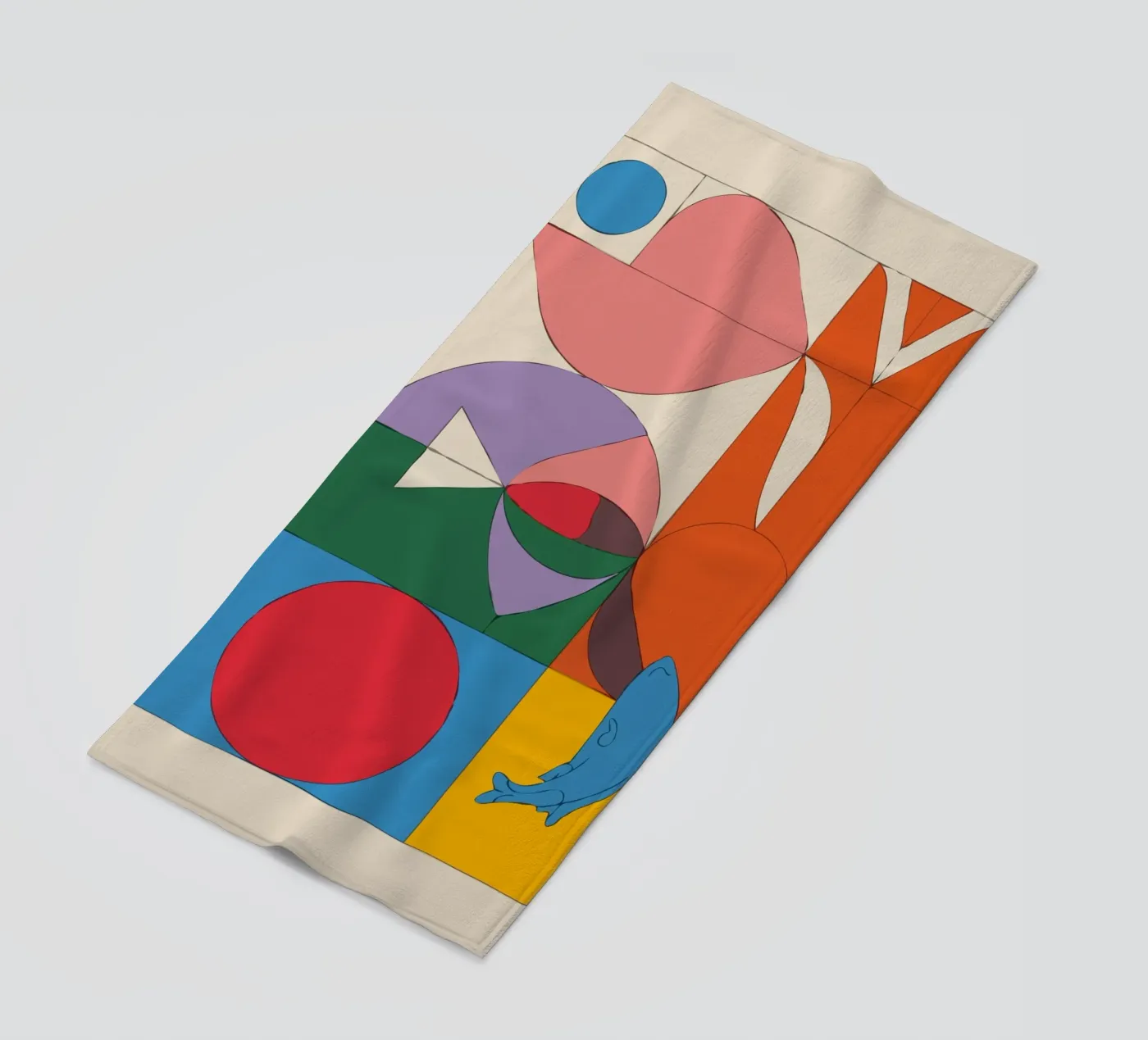 composition featuring bold geometric beach towel by ramosashop