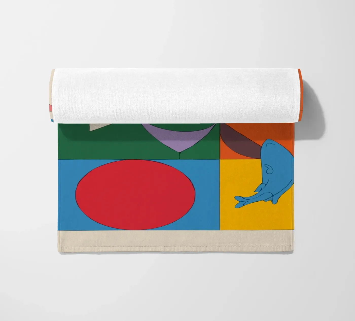 composition featuring bold geometric beach towel by ramosashop