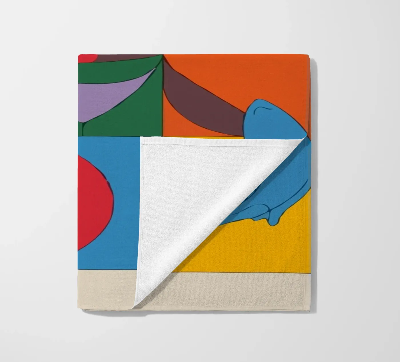 composition featuring bold geometric beach towel by ramosashop