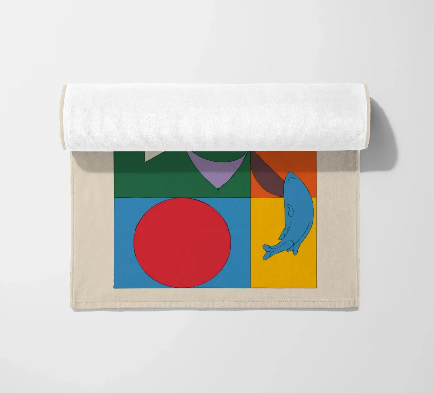 composition featuring bold geometric beach towel by ramosashop