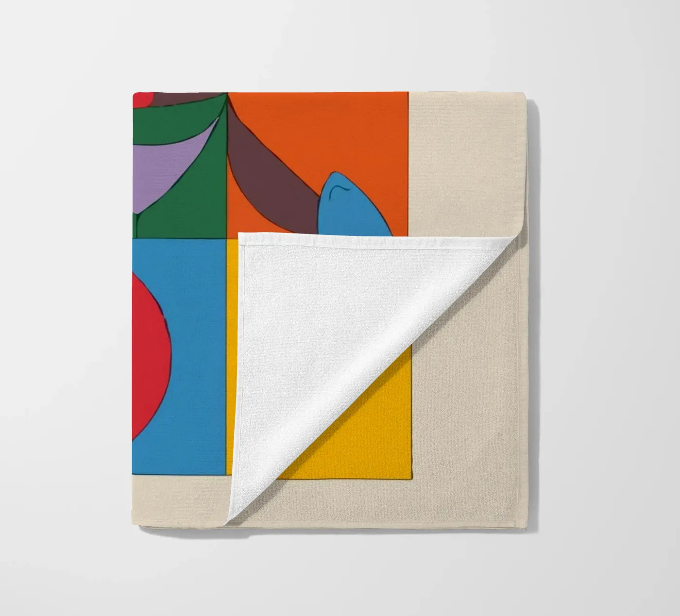composition featuring bold geometric beach towel by ramosashop