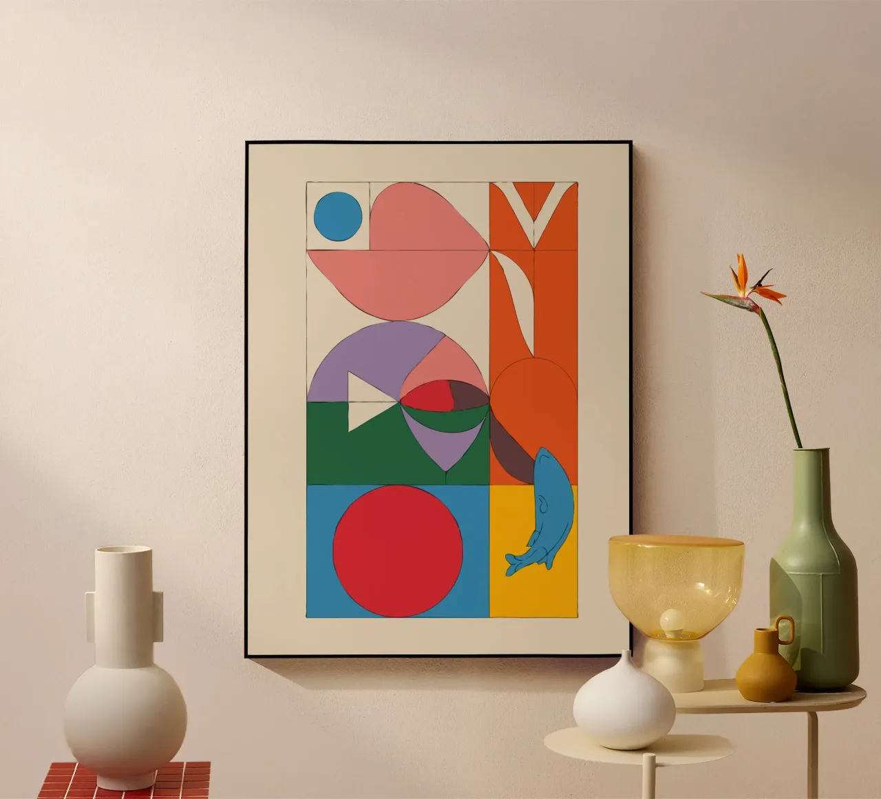 composition featuring bold geometric acrylic glass by ramosashop