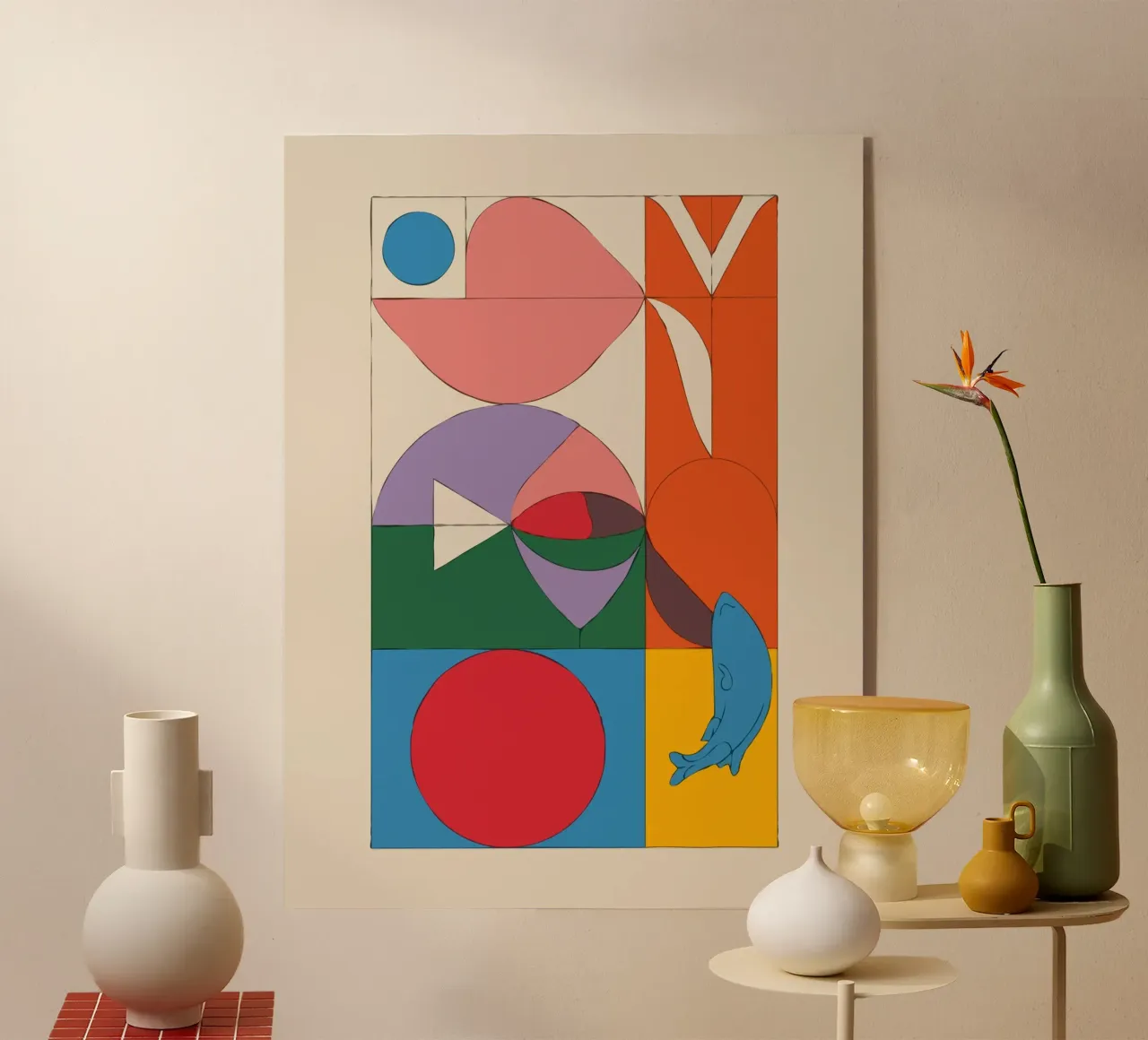 composition featuring bold geometric acrylic glass by ramosashop