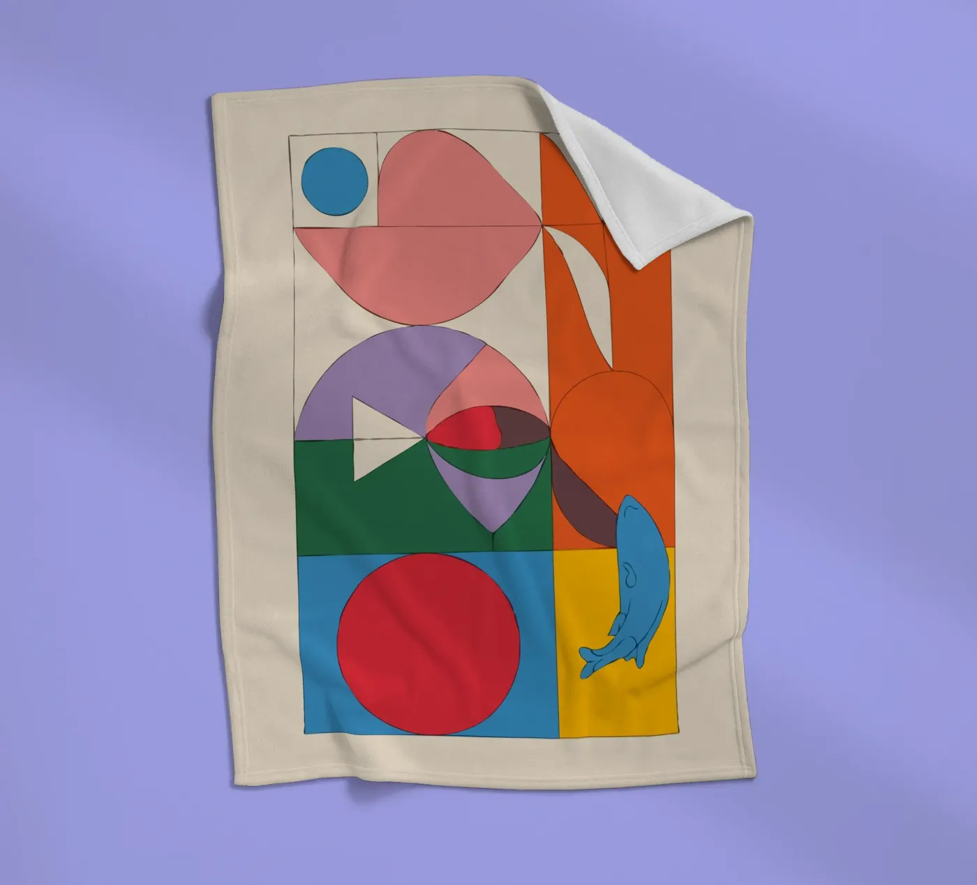 composition featuring bold geometric fleecedeken van ramosashop