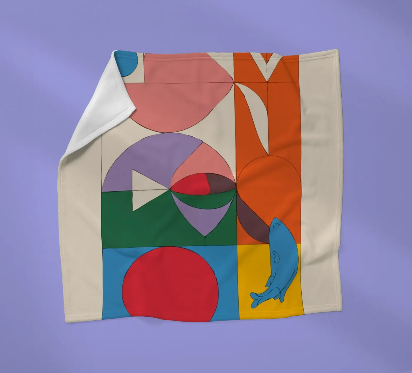 composition featuring bold geometric fleecedeken van ramosashop