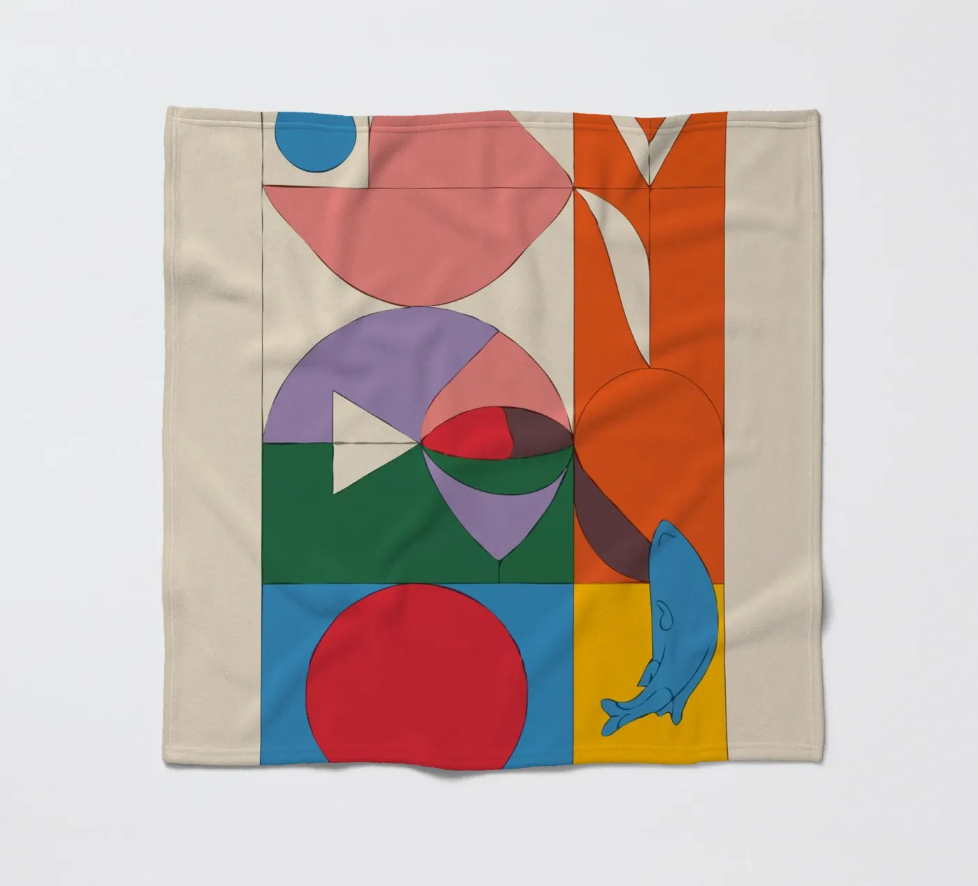 composition featuring bold geometric fleecedeken van ramosashop