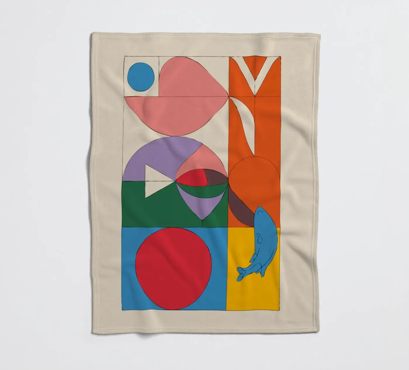 composition featuring bold geometric fleecedeken van ramosashop