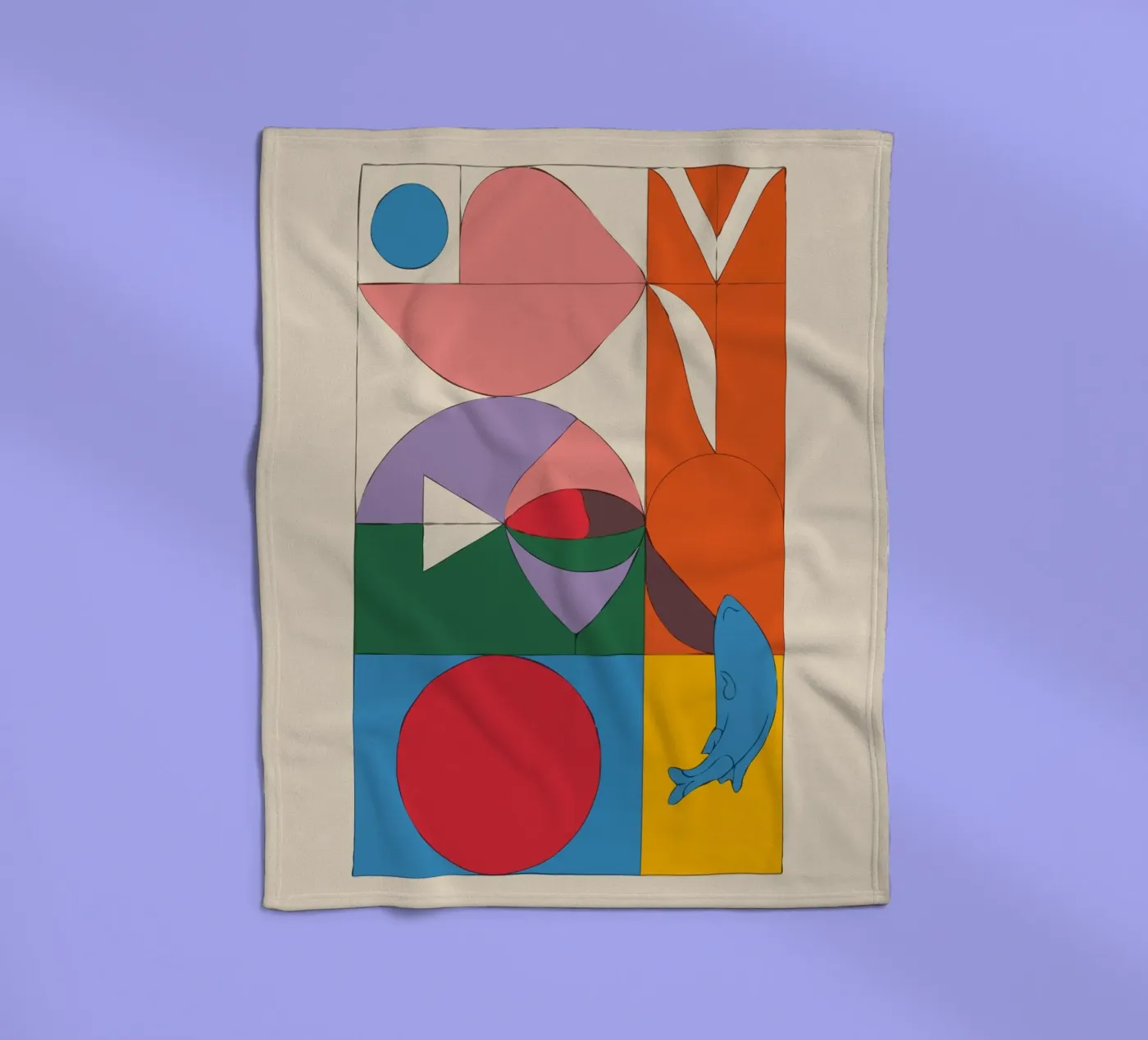 composition featuring bold geometric fleecedeken van ramosashop