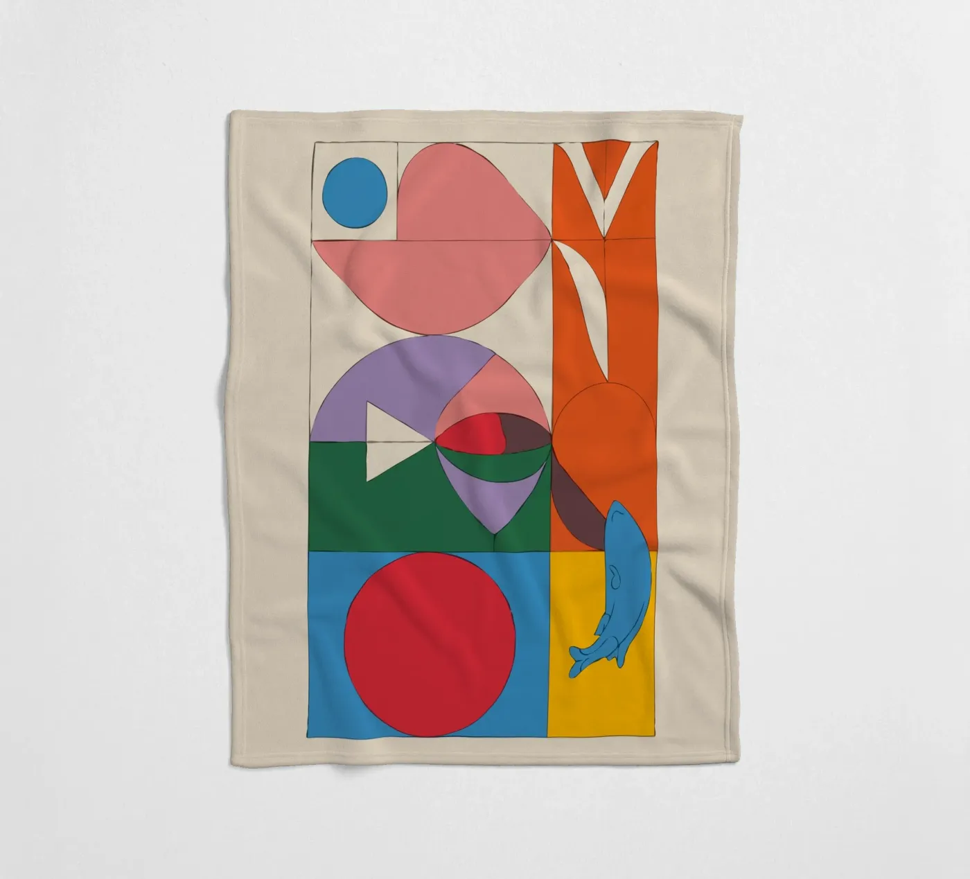 composition featuring bold geometric fleecedeken van ramosashop