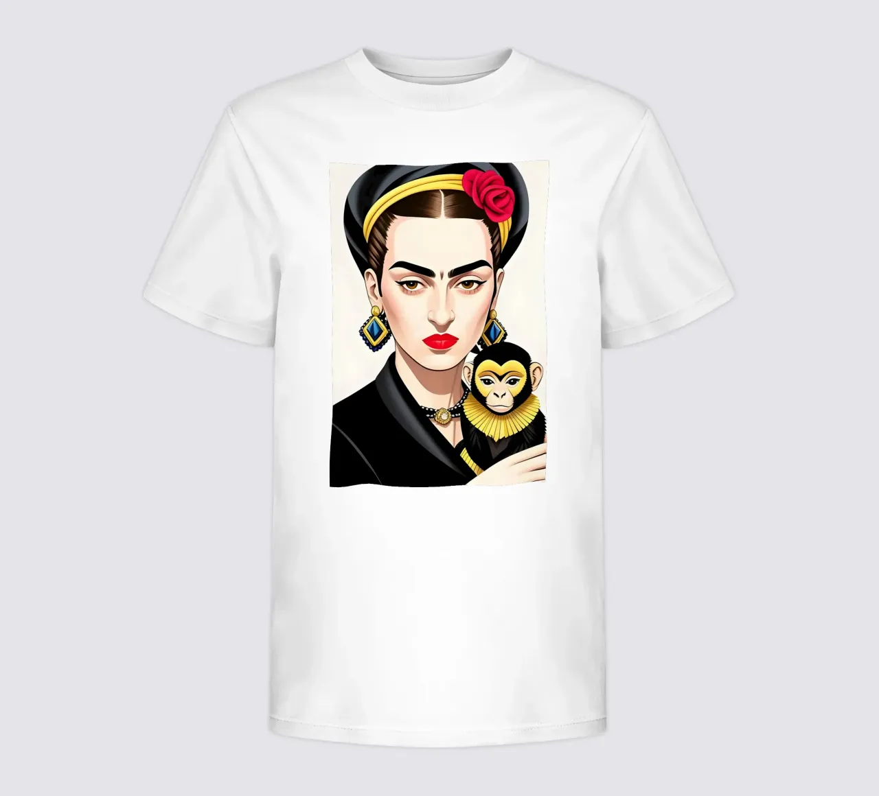 FRIDA KAHLO CON IN BRACCIO UNA SCIMMIA t-shirt bambini da ART DECO