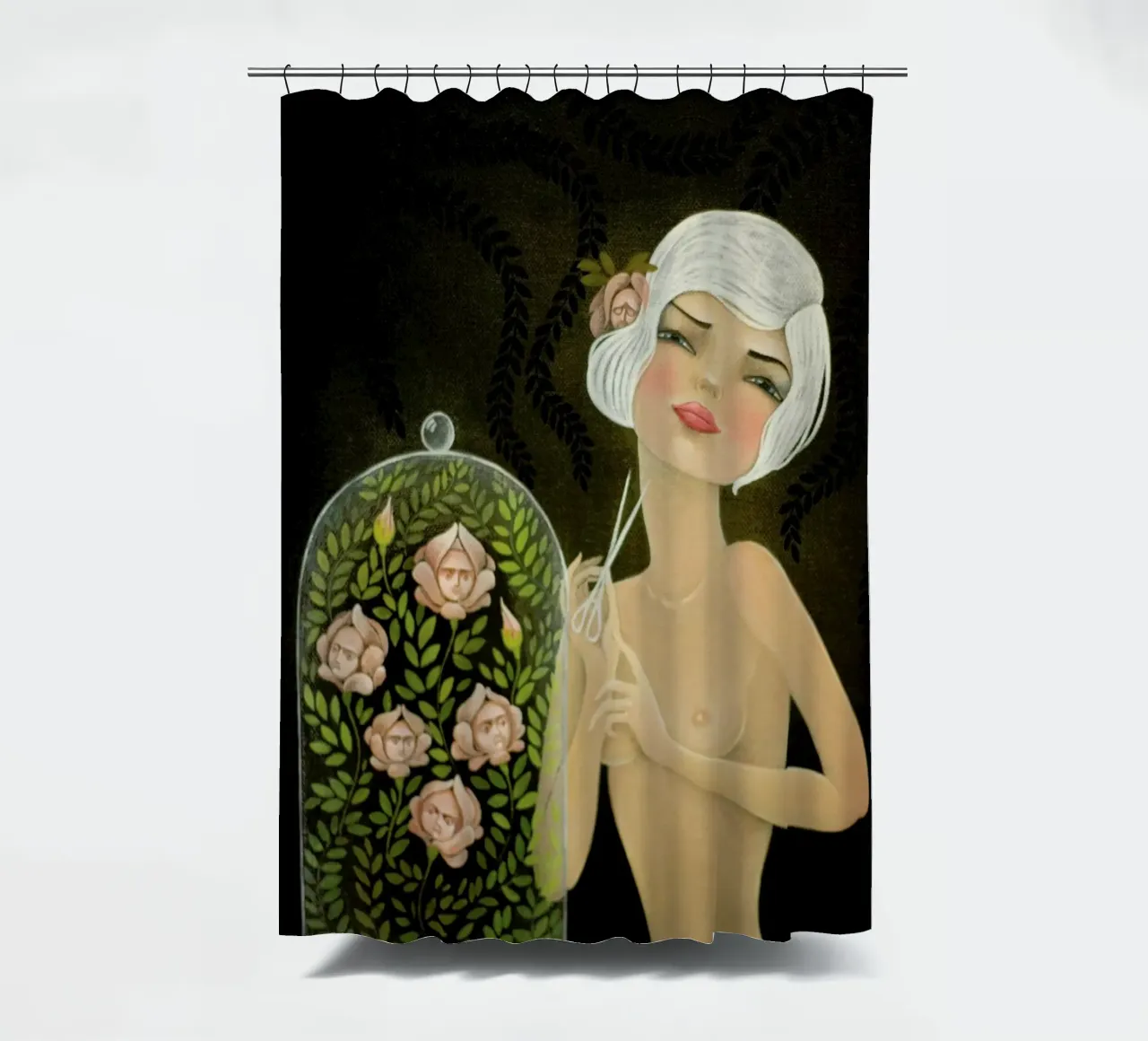 Roses shower curtain by Lesja Chernish