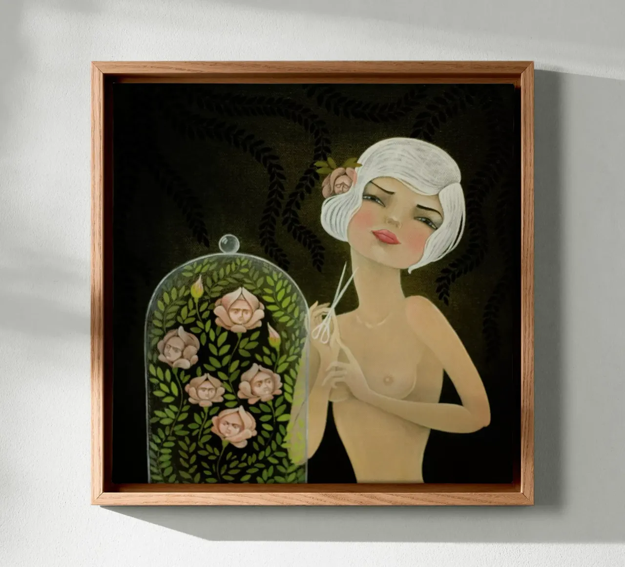Roses canvas met Baklijst van Lesja Chernish