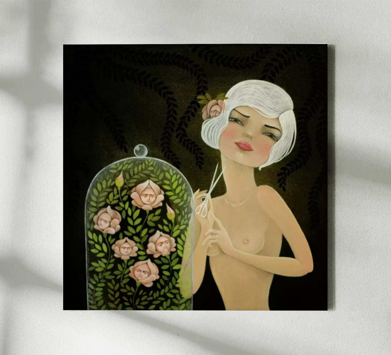 Roses canvas met Baklijst van Lesja Chernish