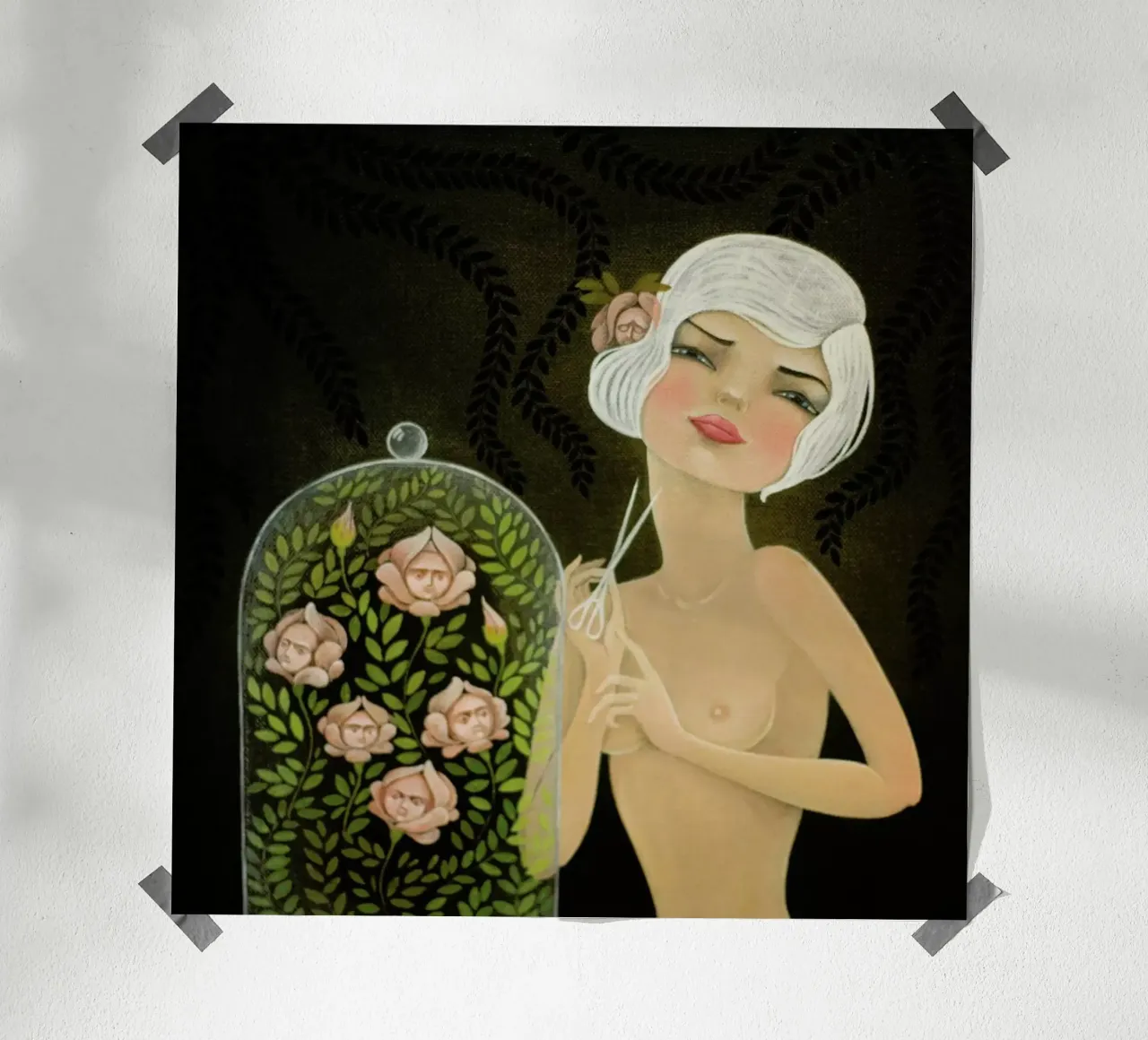 Roses poster con telaio in plastica da Lesja Chernish