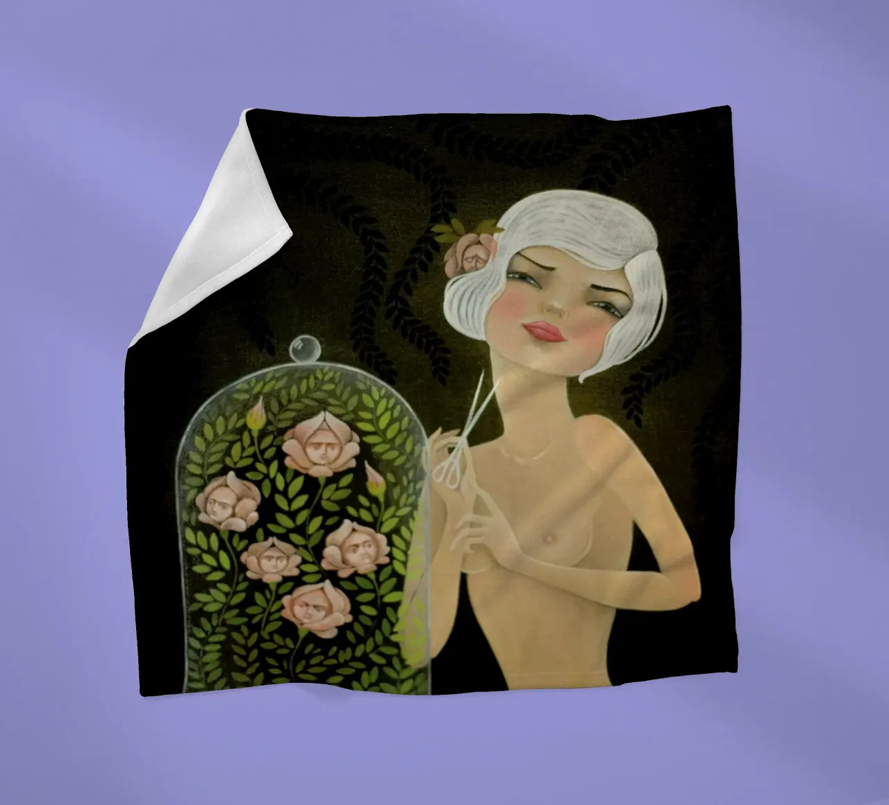 Roses fleece blanket by Lesja Chernish