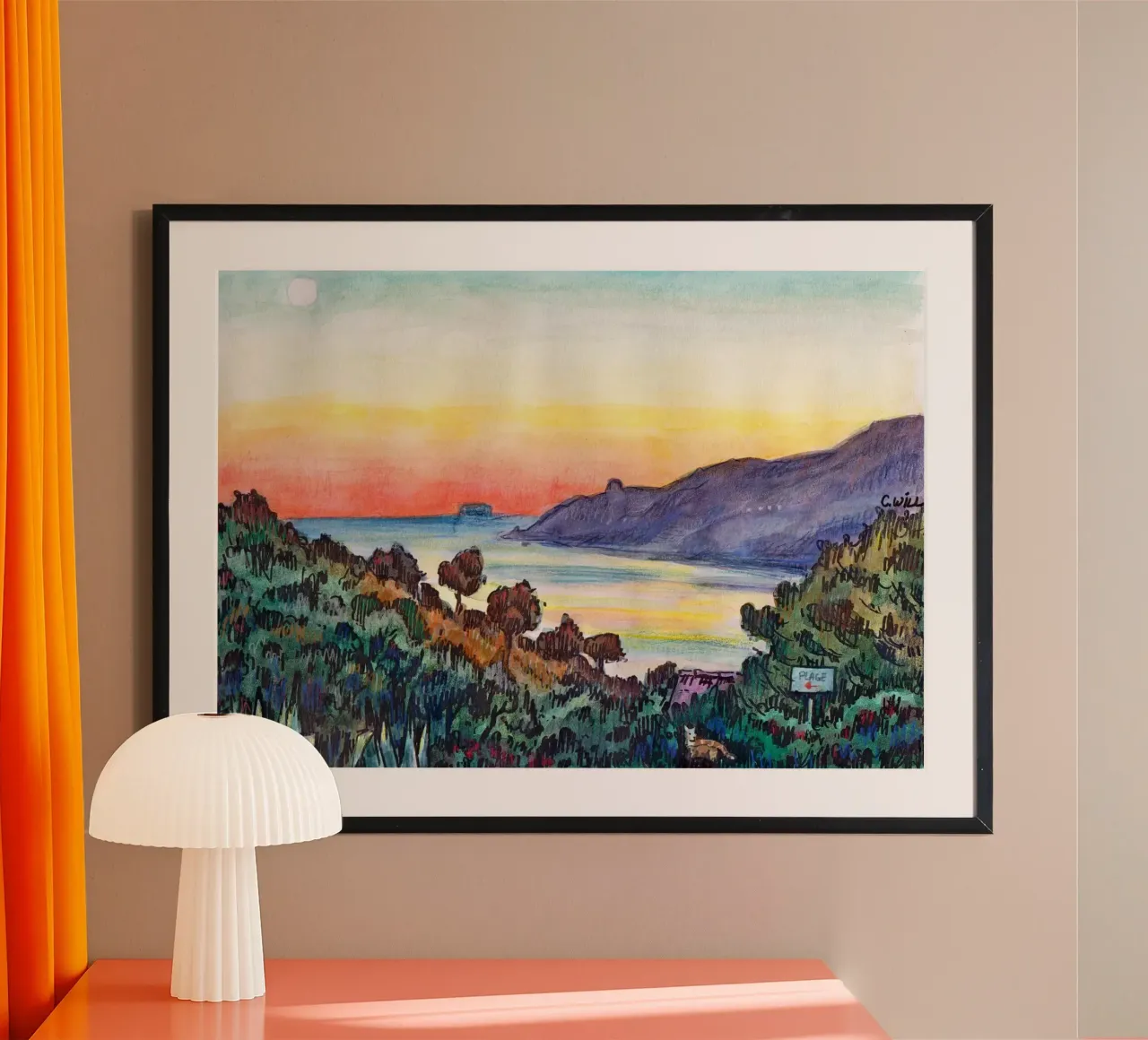 Sunset in Corsica poster by C.WILL
