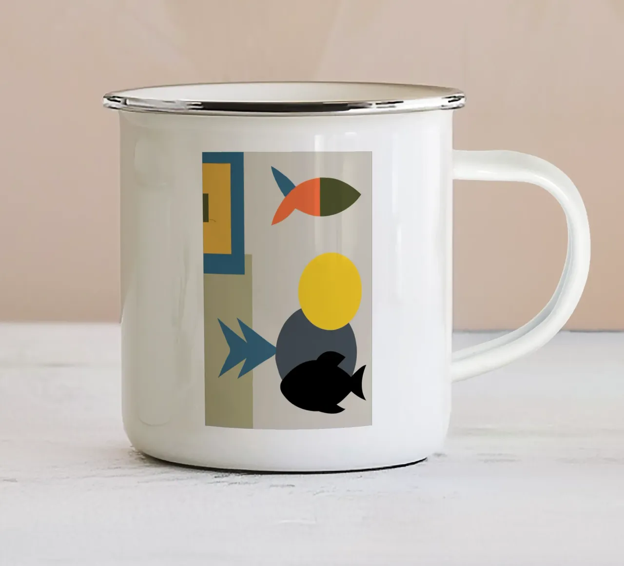Geometric shapes in varied colors tazza in smalto da ramosashop