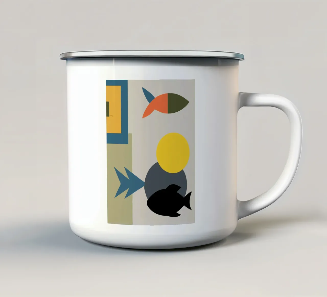 Geometric shapes in varied colors tazza in smalto da ramosashop